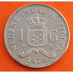 ANTILLAS HOLANDESAS 1 GULDEN 1978 REINA JULIANA KM.12 MONEDA DE NICKEL EBC Netherlands Antilles