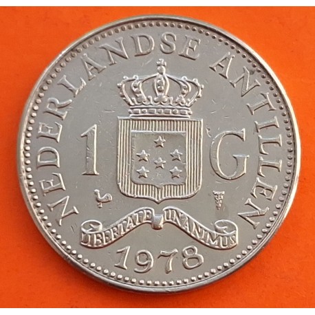 ANTILLAS HOLANDESAS 1 GULDEN 1978 REINA JULIANA KM.12 MONEDA DE NICKEL EBC Netherlands Antilles