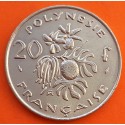 POLINESIA FRANCESA 20 FRANCOS 1975 DAMA ABORIGEN y FRUTOS - I.E.O.M. KM.9 MONEDA DE NICKEL EBC/SC- Polynesie Francaise