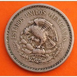 MEXICO 10 CENTAVOS 1945 FILIGRANAS AZTECAS KM.432 MONEDA DE NICKEL MBC- Mejico ACUÑADA DURANTE LA 2ª GUERRA MUNDIAL WWII