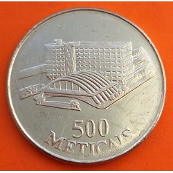 MOZAMBIQUE 500 METICAIS 1994 EDIFICIO DEL GOBIERNO KM.121 MONEDA DE NICKEL EBC + IMPERFECCIONES Mocambique