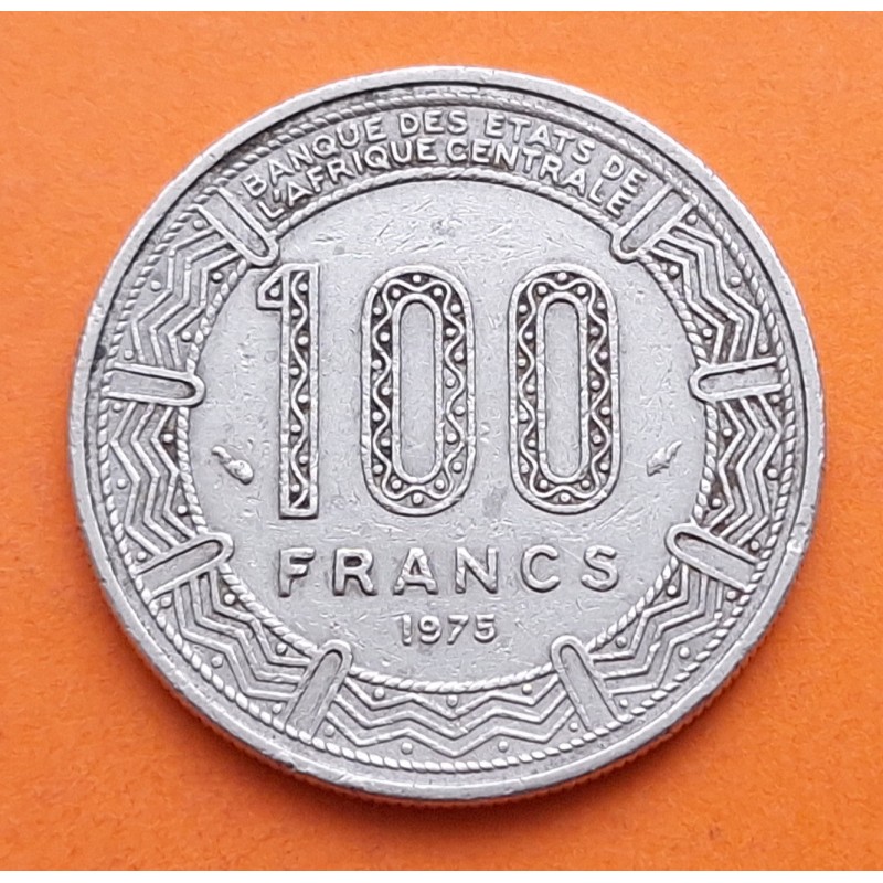 GABON 100 FRANCOS 1975 TRES ANTILOPES KM.13 MONEDA DE NICKEL EBC- Africa Republique Gabonaise