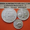 . 3 monedas x MEXICO 25 + 50 + 100 PESOS 1985 MUNDIAL DE FUTBOL 1986 FIFA WORLD CUP KM.497+498+499 PLATA SC 1,26 ONZAS