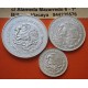 . 3 monedas x MEXICO 25 + 50 + 100 PESOS 1985 MUNDIAL DE FUTBOL 1986 FIFA WORLD CUP KM.497+498+499 PLATA SC 1,26 ONZAS