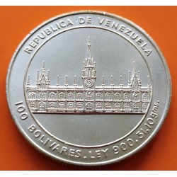 1 ONZA Ley 900 mls. x VENEZUELA 100 BOLIVARES 1986 JOSE MARIA VARGAS KM.60 MONEDA DE PLATA SC-