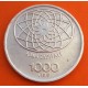 ITALIA 1000 LIRAS 1970 DIOSA CONCORDIA ROMA y DANTE KM.101 MONEDA DE PLATA SC- IMPERFECCIONES Italy 1000 Lire