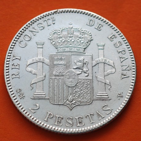 ESPAÑA Rey ALFONSO XIII 2 PESETAS 1905 * 19 05 SMV KM.725 MONEDA DE PLATA EBC- Spain silver coin R/1