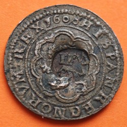 ESPAÑA Rey FELIPE III 8 MARAVEDIES 1600 SEGOVIA con resello de VIII MARAVEDIES Rey FELIPE III MONEDA DE COBRE