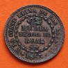 . @RARA@ ESPAÑA Reina ISABEL 1/2 DECIMA DE REAL 1853 Ceca de SEGOVIA KM.15 MONEDA DE COBRE @DESGASTE@ Media Décima