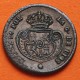 . @RARA@ ESPAÑA Reina ISABEL 1/2 DECIMA DE REAL 1853 Ceca de SEGOVIA KM.15 MONEDA DE COBRE @DESGASTE@ Media Décima