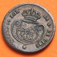 . @RARA@ ESPAÑA Reina ISABEL 1/2 DECIMA DE REAL 1853 Ceca de SEGOVIA KM.15 MONEDA DE COBRE @DESGASTE@ Media Décima