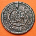 ESPAÑA Rey FELIPE III 8 MARAVEDIES 1599 SEGOVIA con resello de VIII MARAVEDIES Rey FELIPE III MONEDA DE COBRE