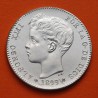 . @CASI LUJO@ ESPAÑA Rey ALFONSO XIII 1 PESETA 1899 * 18 99 SGV REY y ESCUDO KM.706 MONEDA DE PLATA SC- Spain silver coin R/4