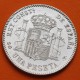 . @CASI LUJO@ ESPAÑA Rey ALFONSO XIII 1 PESETA 1899 * 18 99 SGV REY y ESCUDO KM.706 MONEDA DE PLATA SC- Spain silver coin R/4