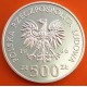 POLONIA 500 ZLOTY 1986 BALÓN EN RED MUNDIAL DE FUTBOL EN MEXICO KM.225 MONEDA DE PLATA PROOF Poland 500 Zlotych