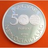 HUNGRIA 500 FORINT 1986 ESTADIO DEL MUNDIAL DE FUTBOL MEXICO 86 KM.657 MONEDA DE PLATA PROOF Hungary silver