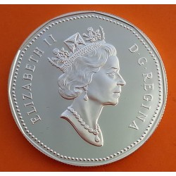 CANADA 1 DOLAR 1997 1987 LOONEY DOLLAR 10 Aniversario GANSO KM.296 MONEDA DE PLATA PROOF cápsula silver Dollar