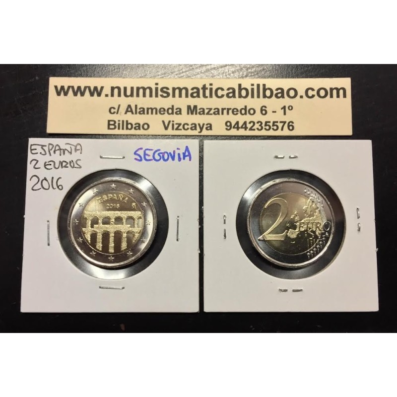 ESPAÑA 2 EUROS 2016 UNESCO ACUEDUCTO DE SEGOVIA SC MONEDA CONMEMORATIVA COIN