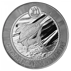 . 1 aaaaaacoin @5/SEP Envío@ CAYMAN 1 DOLAR 2025 PEZ AGUJA MONEDA DE PLATA OZ ONZA Islands Dollar MARLIN