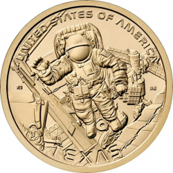 . 1 aaaaaaaaacoin @5/SEPT. Envío@ ESTADOS UNIDOS 1 DOLAR 2025 D ASTRONAUTA - TEXAS American Innovation 29ª MONEDA DE LATON