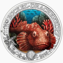 . 1 aaaaaaaaaaacoin @5/SEP. Envío@ AUSTRIA 3 EUROS 2025 PEZ DIABLO Vida Marina @COLORES@ 12ª MONEDA DE NICKEL