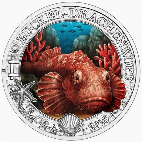 . 1 aaaaaaaaaaacoin @5/SEP. Envío@ AUSTRIA 3 EUROS 2025 PEZ DIABLO Vida Marina @COLORES@ 12ª MONEDA DE NICKEL