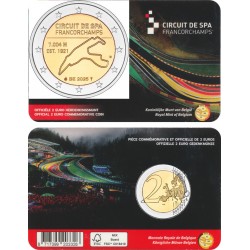 . 1 aaaaaaaaaacoin @5/SEP. Envío@ BELGICA 2 EUROS 2025 CIRCUITO F1 SPA FRANCORCHAMPS 2ª MONEDA BIMETÁLICA @COINCARD HOLANDÉS@