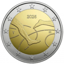 . 1 aaaaaaaaaacoin @5/SEP. Envío@ FINLANDIA 2 EUROS 2025 ATLETISMO y DEPORTE 2ª MONEDA CONMEMORATIVA Tirada 270.000