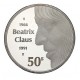 . 0,74 ONZAS x HOLANDA 50 GULDEN 1991 REINA BEATRIZ & CLAUS BODAS DE PLATA KM.215 MONEDA PROOF ESTUCHE The Netherlands