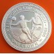 ISLA DE MAN 1 CORONA 1986 XIII MUNDIAL DE FUTBOL MEXICO 86 REMATE A GOL KM.162B MONEDA DE PLATA PROOF Silver Crown Isle Of