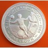 ISLA DE MAN 1 CORONA 1986 XIII MUNDIAL DE FUTBOL MEXICO 86 REMATE A GOL KM.162B MONEDA DE PLATA PROOF Silver Crown Isle Of
