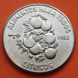 CUBA 1 PESO 1982 CÍTRICOS - ALIMENTOS PARA TODOS KM.94 MONEDA DE NICKEL SC- Caribe coin
