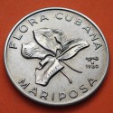 CUBA 1 PESO 1981 MARIPOSA Serie FLORA CUBANA KM.52 MONEDA DE NICKEL SC- Caribe coin