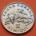 @PÁTINA ROJIZA@ CUBA 1 PESO 1981 ALMIQUI Serie FAUNA CUBANA KM.64 MONEDA DE NICKEL SC- Caribe coin