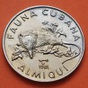 @PÁTINA ROJIZA@ CUBA 1 PESO 1981 ALMIQUI Serie FAUNA CUBANA KM.64 MONEDA DE NICKEL SC- Caribe coin
