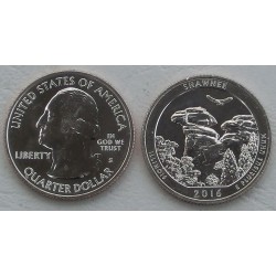 ESTADOS UNIDOS 25 CENTAVOS 2016 P PARQUE NACIONAL SHAWNEE EN ILLINOIS MONEDA DE NICKEL SC USA QUARTER