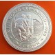 ISLA DE MAN 1 CORONA 1986 XIII MUNDIAL DE FUTBOL MEXICO 86 REGATE 2 JUGADORES KM.160B MONEDA DE PLATA PROOF Silver Crown Isle Of