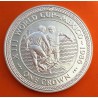 ISLA DE MAN 1 CORONA 1986 XIII MUNDIAL DE FUTBOL MEXICO 86 REGATE 2 JUGADORES KM.160B MONEDA DE PLATA PROOF Silver Crown Isle Of
