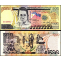 FILIPINAS 500 PISO 1998 AQUINO, BANDERA y PUEBLO FELIZ Pick 185.A BILLETE SC Philippines UNC BANKNOTE