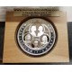 . 5 ONZAS x España V CENTENARIO 10000 PESETAS 1990 SERIE 2ª Cincuentin CONMEMORATIVA ESTUCHE FNMT 155,55 grs. PLATA PURA OZ