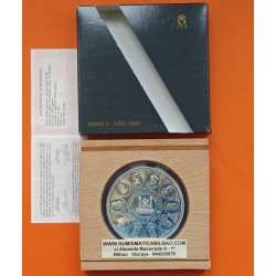 . 5 ONZAS x España V CENTENARIO 10000 PESETAS 1990 SERIE 2ª Cincuentin CONMEMORATIVA ESTUCHE FNMT 155,55 grs. PLATA PURA OZ