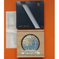 . 5 ONZAS x España 10000 PESETAS 1989 V CENTENARIO SERIE 1ª Cincuentin MONEDA DE PLATA ESTUCHE FNMT