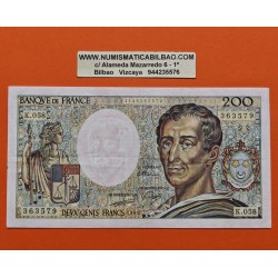 . @PVP NUEVO 200€@ FRANCIA 200 FRANCOS 1988 FILOSOFO MONTESQUIEU y CASTILLO Pick 155.C BILLETE MBC- France 200 Francs