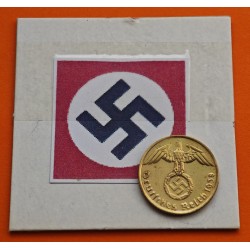 ALEMANIA 5 REICHSPFENNIG 1938 A AGUILA SOBRE ESVASTICA NAZI KM.91 MONEDA DE LATON @LIMPIADA@ Germany III REICH