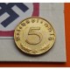 ALEMANIA 5 REICHSPFENNIG 1938 A AGUILA SOBRE ESVASTICA NAZI KM.91 MONEDA DE LATON @LIMPIADA@ Germany III REICH