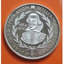 . 1,31 ONZAS x INGLATERRA 1967 WILLIAM SHAKESPEARE MEDALLA DE PLATA PURA Britannia Commemorative Society