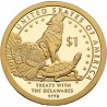 ESTADOS UNIDOS 1 DOLAR 2013 P INDIA SACAGAWEA TRATADO DE DELAWARE LOBO TORTUGA UROGALLO MONEDA DE LATON SC USA $1 Dollar NATIVE