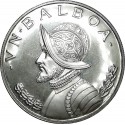 . @Tirada 17.000@ PANAMA 1 BALBOA 1972 VASCO NUÑEZ DE BALBOA KM.27 MONEDA DE PLATA PROOF @Diseño Tipo 3@ silver coin