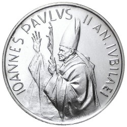 . @AÑO SANTO@ VATICANO 1000 LIRAS 1983 1984 PAPA JUAN PABLO II BENDICIENDO Anno Santo KM.169 MONEDA DE PLATA SC 1000 Lire