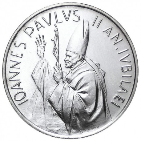 . @AÑO SANTO@ VATICANO 1000 LIRAS 1983 1984 PAPA JUAN PABLO II BENDICIENDO Anno Santo KM.169 MONEDA DE PLATA SC 1000 Lire